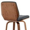 thumbnail image 4 of Armen Living Renee 26" Faux Leather/Wood Swivel Counter Stool in Gray/Walnut, 4 of 6