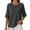 Black, variant on Waffle Knit Tops for Women Half Sleeve Pullover Solid Loose Casual Crewneck Blouse Fall Tee
