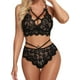 thumbnail image 2 of VISgogo Conjunto de lencería de mujer de 2 piezas, sujetador push-up transparente de ganchillo + panty de tiras de cintura media para novia, esposa, 4 colores VISgogo moda, 2 of 6