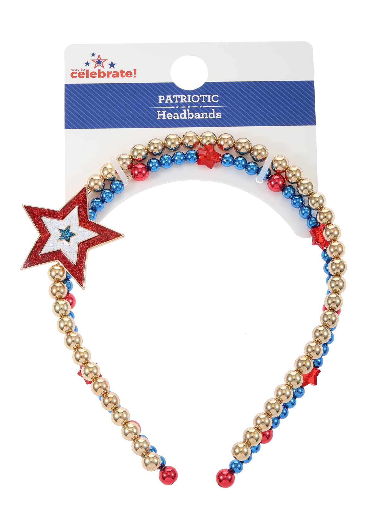 Way to Celebrate Americana Beaded Headbands, 2 Piece