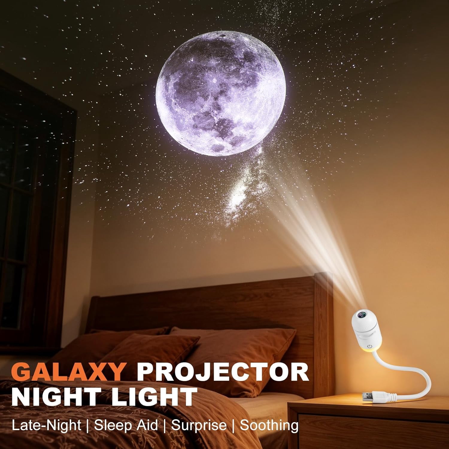 2-in-1 Galaxy Projector Night Light