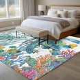 thumbnail image 5 of Area Rug 60×96in, Watercolor Sea Turtle Coral Seaweed Floor Carpet Living Room Rug, Ocean Life Fish Seahorse Non-Slip Welcome Mat Indoor Rugs for Bedroom Dining Room, 5 of 9