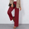 thumbnail image 2 of Women's High Waisted Wide Leg Pants Casual Elastic Back Pants With Buttons And Pleated Front, 2 of 6