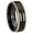 Black And Gold Step Edge, variant on Aquarius Horoscope Concave Black Tungsten Men Ring 10MM