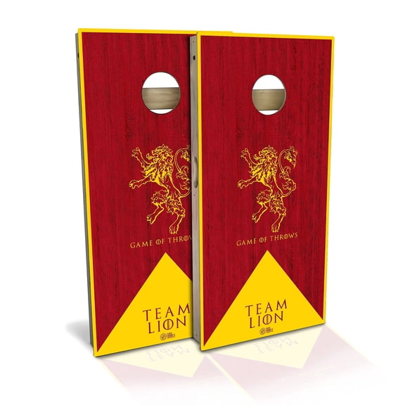 Skip's Garage | Team Lion Cornhole Board Set | Includes Boards & Bags | Choose Your Size & Accessories