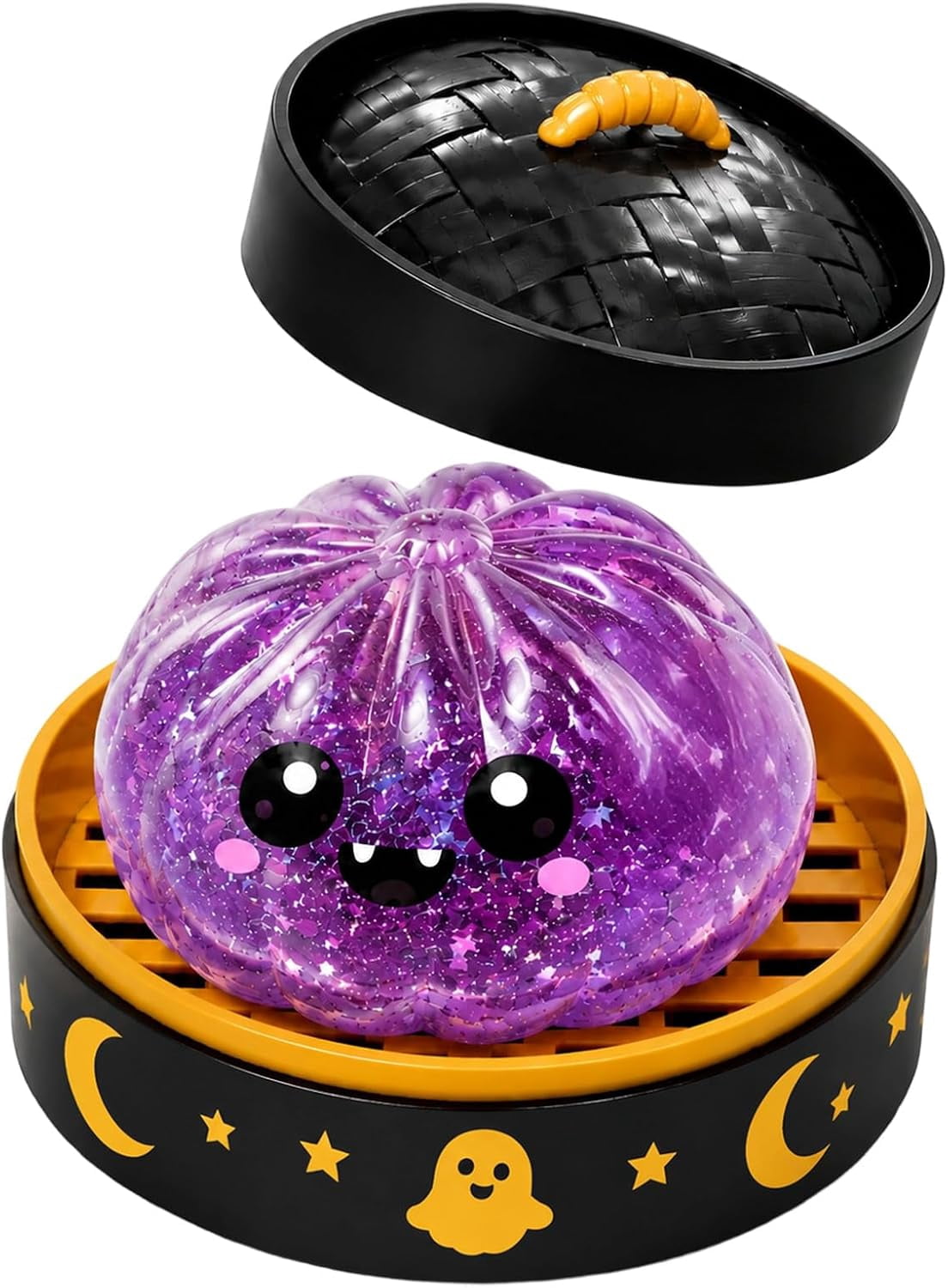 Halloween Spooky Ghost Dumpling, Dumplings Squishy with Steamer Stress Balls Stress Relief Fidget Sensory for Holiday & Birthday Gifts