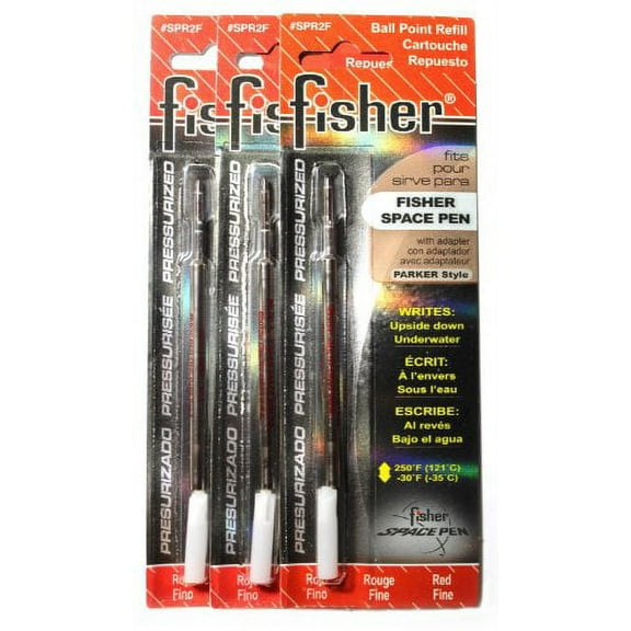 3 Pack Fisher Space Pen Red Ink Refills SPR2F Fine Tip