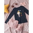 thumbnail image 3 of Bunny Outfit Girl Long Sleeve Toddler - Toddler Long Sleeve Tee, Navy, 3 of 4