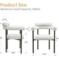 thumbnail image 2 of Coewske 4PCS Kitchen Dining Chair Modern Upholstered Armchair w/ Metal Legs White, 2 of 5