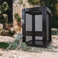 thumbnail image 6 of Reptiles Habitat Air Screen Cages Portable Reptile Tank Storage Breeding Box Reptile Cage for Frog Hedgehogs Transport Bearded Dragon Pet Black, 6 of 10
