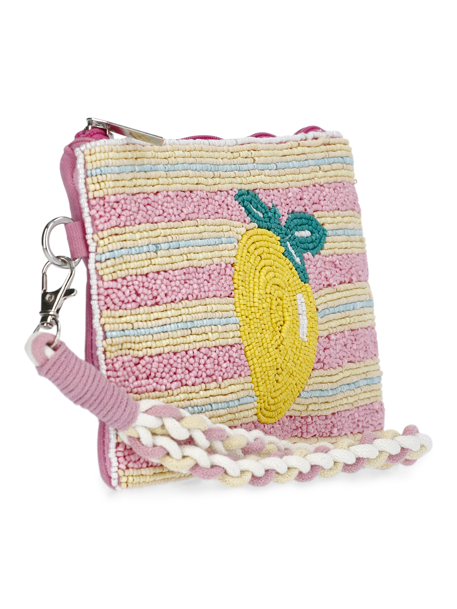 No Boundaries Women's Beaded Wristlet, Pink Lemon