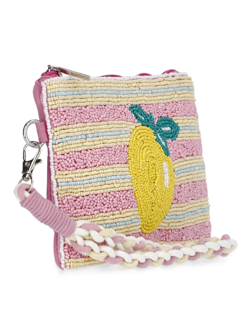 No Boundaries Women's Beaded Wristlet, Pink Lemon - Walmart.com