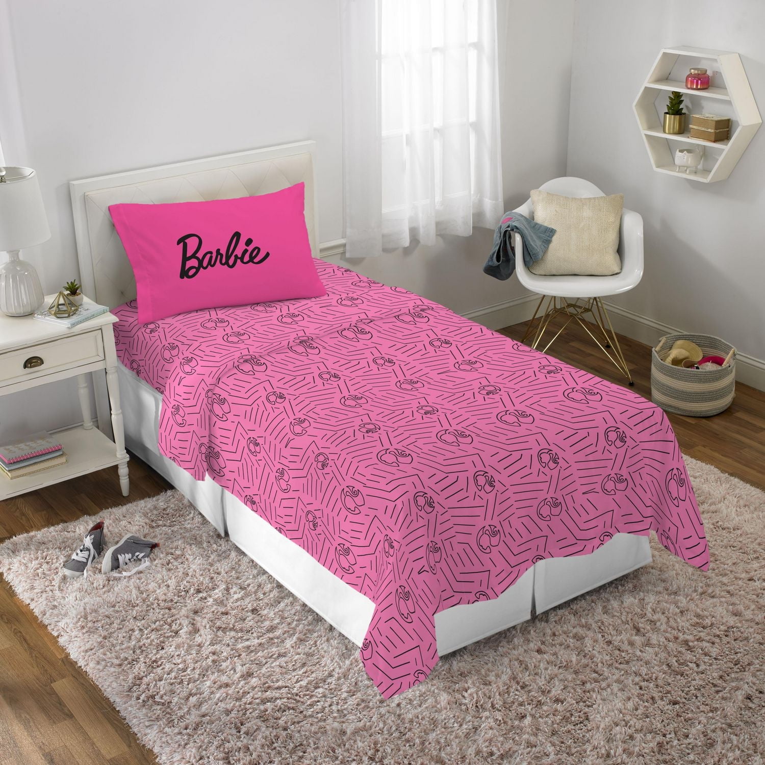 Barbie "Barbie Chevron" Twin Sheet Set, Barbie Twin Sheet Set