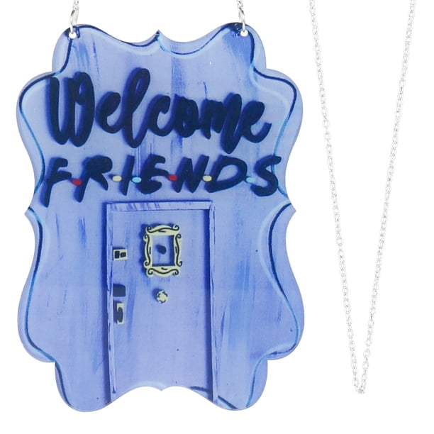 Muyoka Miuline Welcome Friends Sign,Welcome Friends Door Sign Monica Door para la decoración de la puerta delantera Accesorio de corona Casa de campo Porche Decoración de la pared del hogar Muyoka Hogar