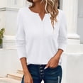 thumbnail image 2 of Long Sleeve Shirts For Women Button T Shirt Round Neck Casual Tunic Top Womens Long Sleeve Tops, 2 of 7