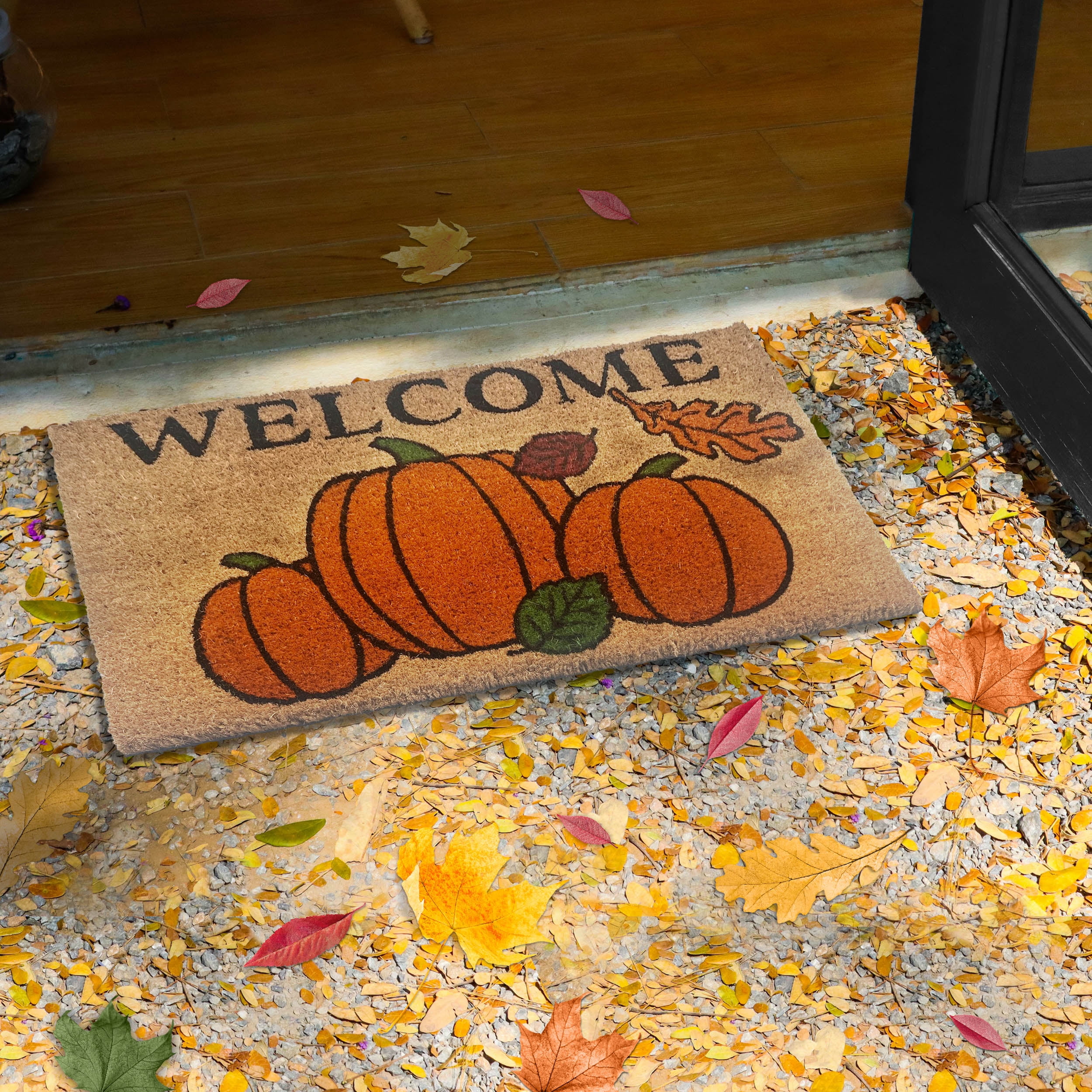 Achim Printed Coir Mat 18" x 30", Autumn Foliage