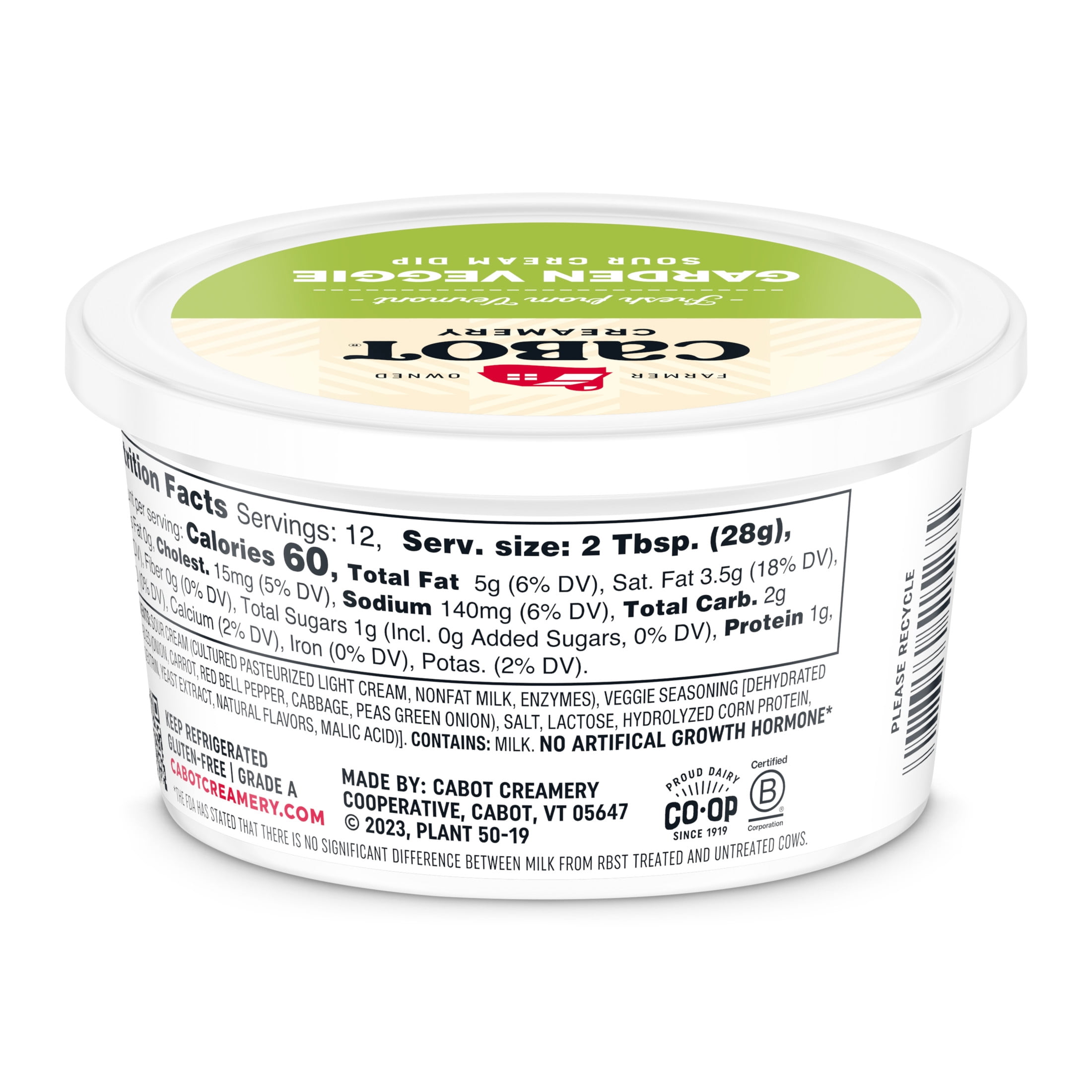Cabot Creamery Dip Garden Veggie 12 oz (Refrigerated Spread)