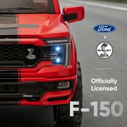 Hikiddo Electric Car for Kids, Licensed Ford-Shelby F-150 12V Ride on Truck Toys for Toddlers w/ Remote, 2-Hour Drive Time - Red