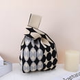 thumbnail image 5 of Unique Bargains 1 Pc Knitted Wrist Bag Star Gift Bag Beige Black, 5 of 5