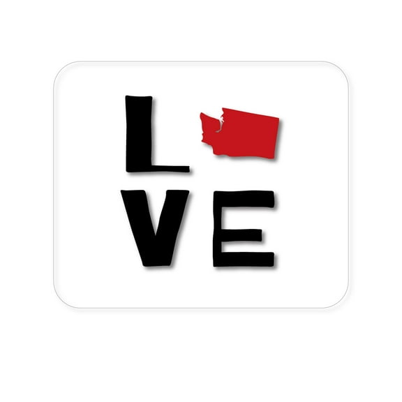 DistinctInk Mouse Pad - 1/4" Foam Rubber - Washington - Love Black & Red