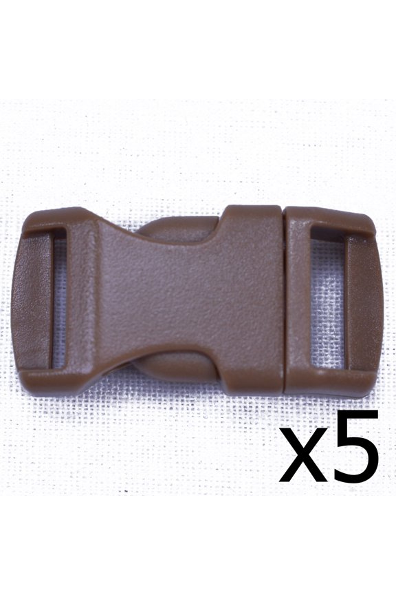 Coyote Brown 1/2 Inch Buckle - 5 pack - Great for Paracord