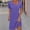 Purple, variant on Vivianyo HD Long Sleeve Dress for Women Women's Fashion Solid Color Short Sleeve Round-Neck Mid-Calf Dress