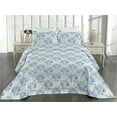 thumbnail image 2 of Ambesonne Forest Quilted Bedspread Set 3 Pcs, Old School Floral Pattern, Twin, Eggshell Violet Blue, 2 of 4