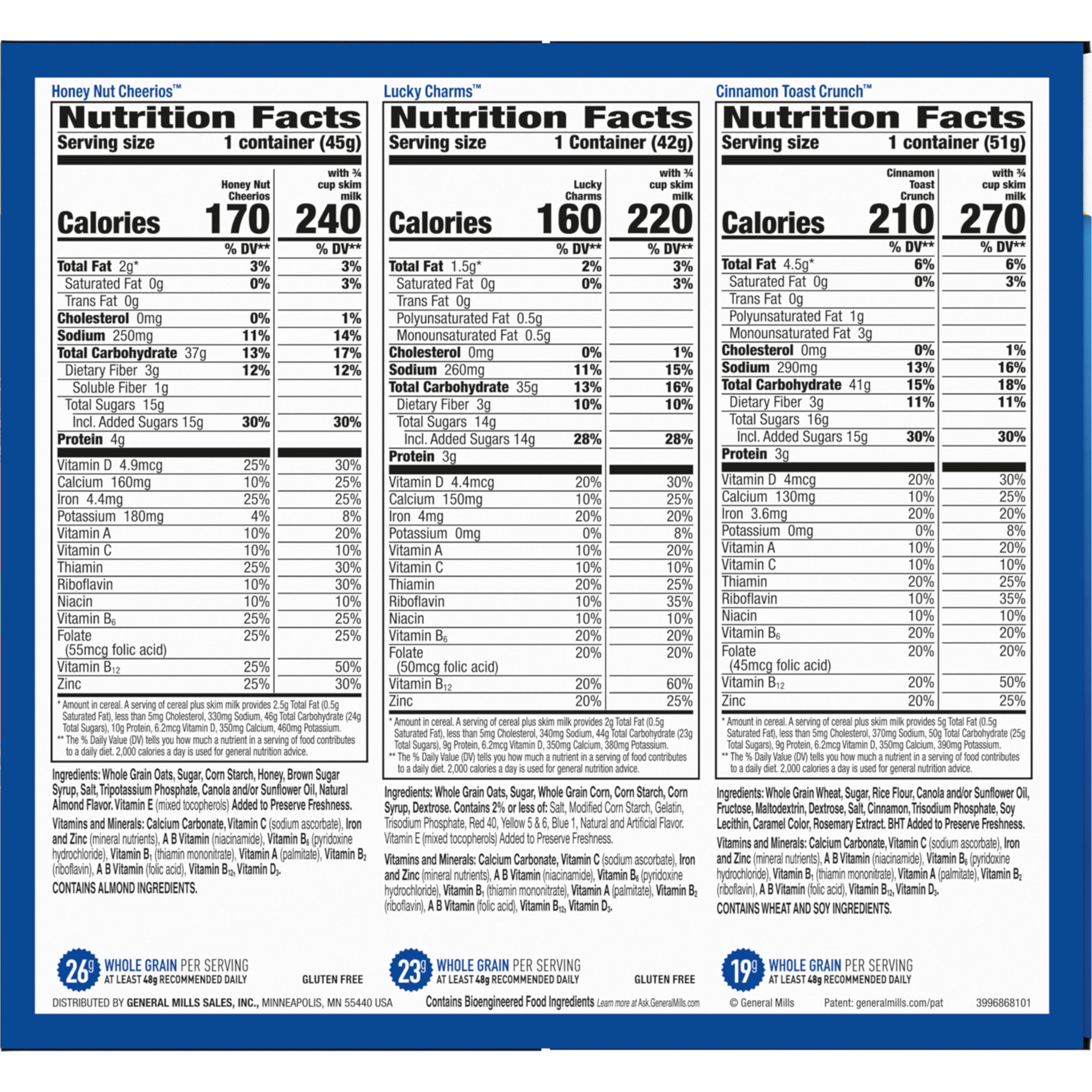 General Mills Cereal Cups Variety Pack, 19.7 oz (12 Cups)