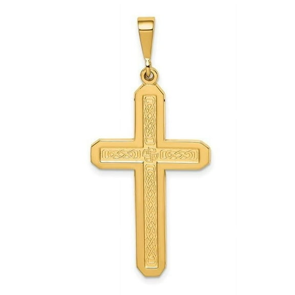 Finest Gold 14K Yellow Gold Cross Pendant