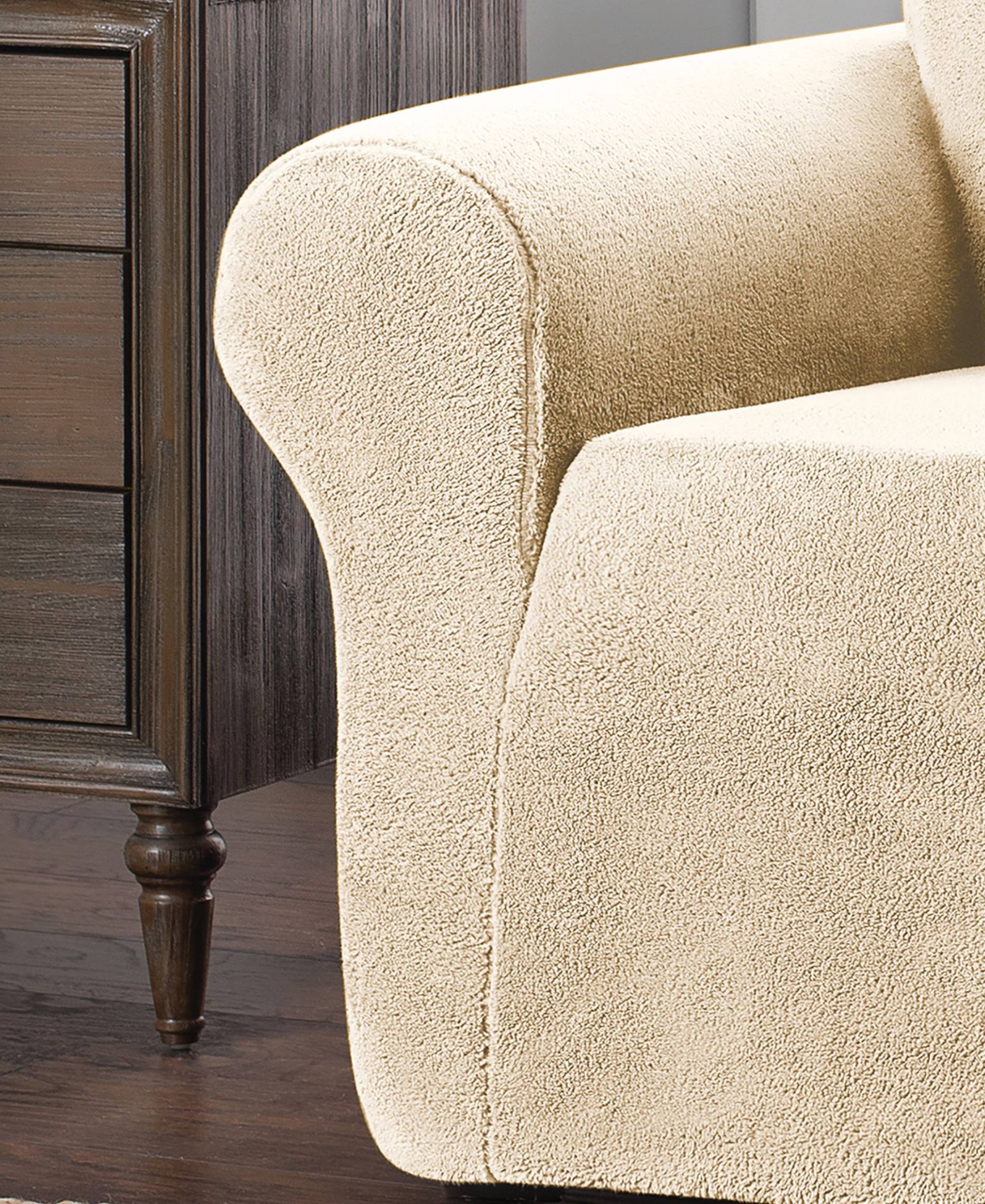 Stretch Sensations Stretch Sherpa 1-Piece Loveseat Furniture Slipcover, Natural - image 3 of 3