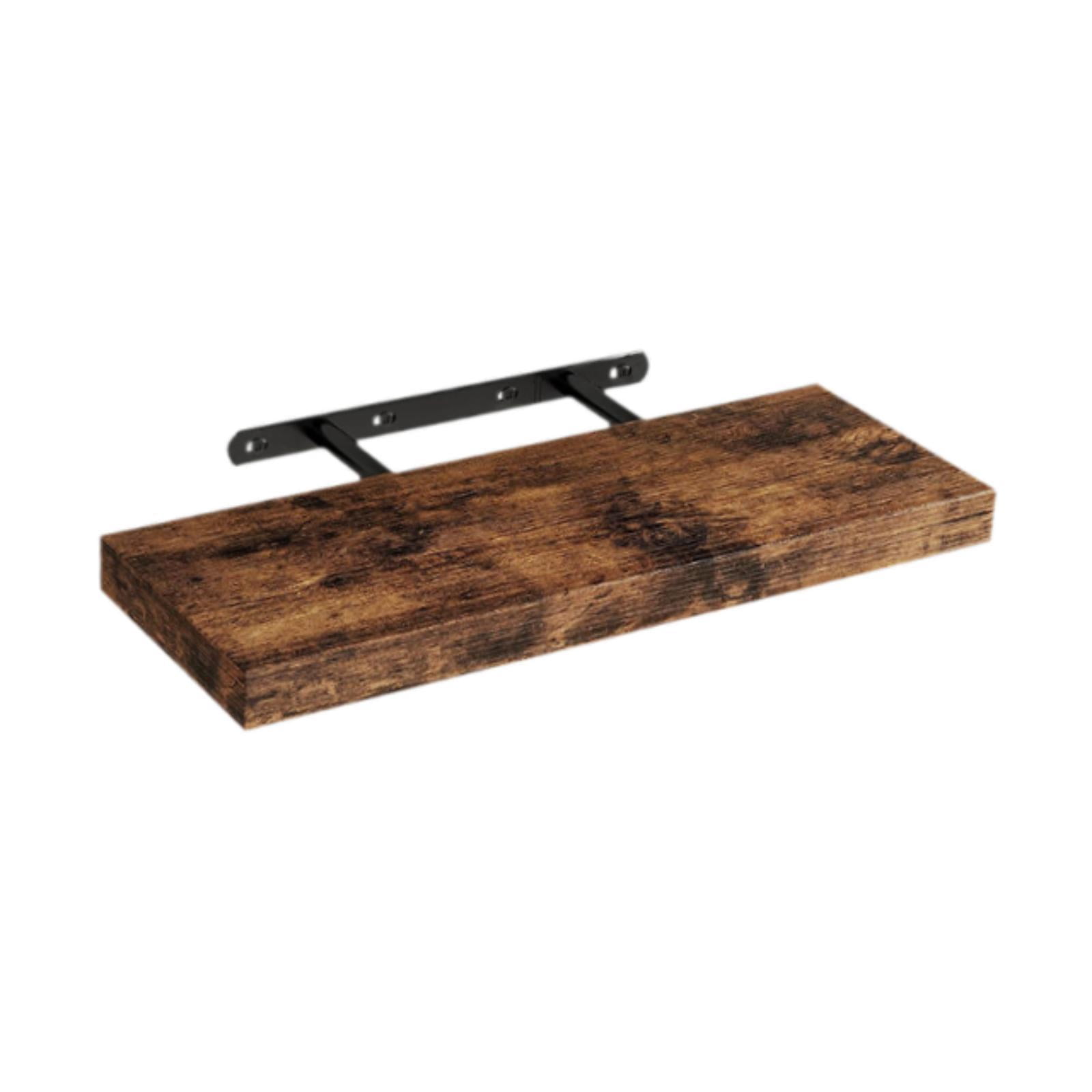 CarpNettore Float Shelf Rustic Hanging Minimalist Wood Wall Shelf with Invisible Bracket for Brown