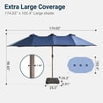 thumbnail image 6 of XIZZI 15ft Patio Umbrella with Base and Crank Handle, Extra Large Double-Sided Outdoor Umbrella with Waterproof, UV Resistant, Rectangle Garden Table Umbrellas Dark Blue, 6 of 9