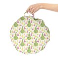 thumbnail image 2 of Fruit Round Floor Cushion with Handle, Zentangle Patterned Pears and Silhouettes Pop Kitchen, Decorative Pillow for Living Room & Dorms, 18" Round, Pastel Yellow Pale Green, by Ambesonne, 2 of 4