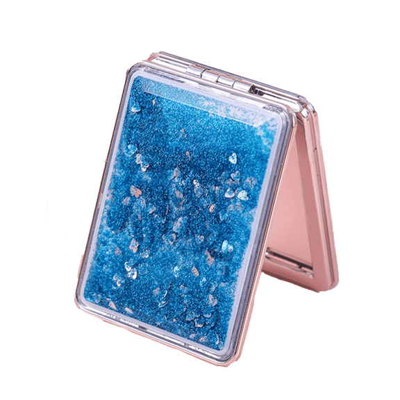 RAGUPEL Compact Mirror,Elegant Vintage Design Travel Mirror,Pocket-Sized and Lightweight Pocket Mirror,Blue
