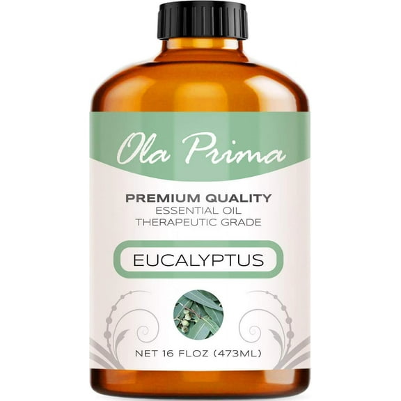 Ola Prima Eucalyptus Essential Oil 16oz Bulk – Therapeutic Grade for Aromatherapy, Diffuser, Stress Ease & Cleaning - Essential Oils