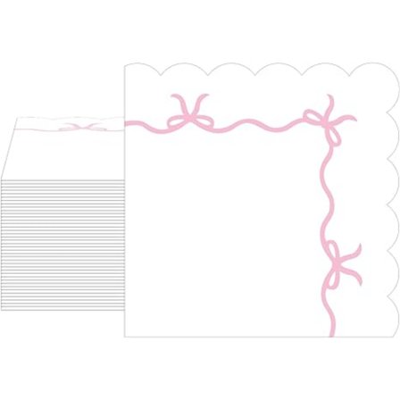 Bow Napkins Pink Disposable for Birthdays, Weddings, and Party Supplies 50 Pcs