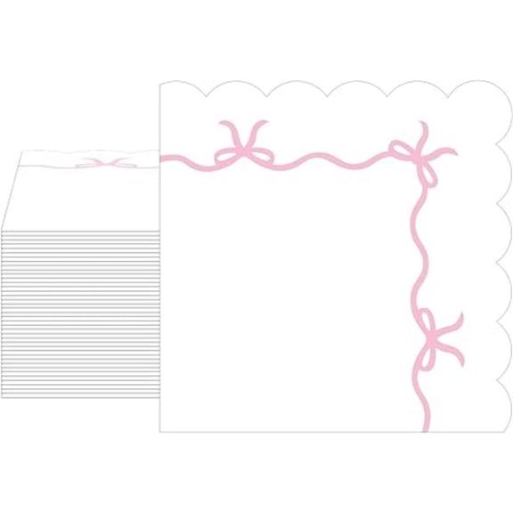 Bow Napkins Pink Disposable for Birthdays, Weddings, and Party Supplies 50 Pcs