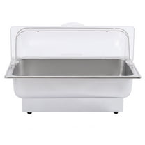 14L/14QT Anti-dry Electric Chafing Dish Stainless Steel PC Buffet Stove 30℃-90℃ Electric Chafing Dish Set Stainless Steel PC 110V w/ Food Trays 14L/14QT