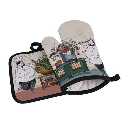 

Oven Mitts Oven Mitts And Pot Holders Sets Heat Resistants Oven Mitts Soft Cotton Lining And Non-Slip Surface Safes For Baking Cooking Bbq