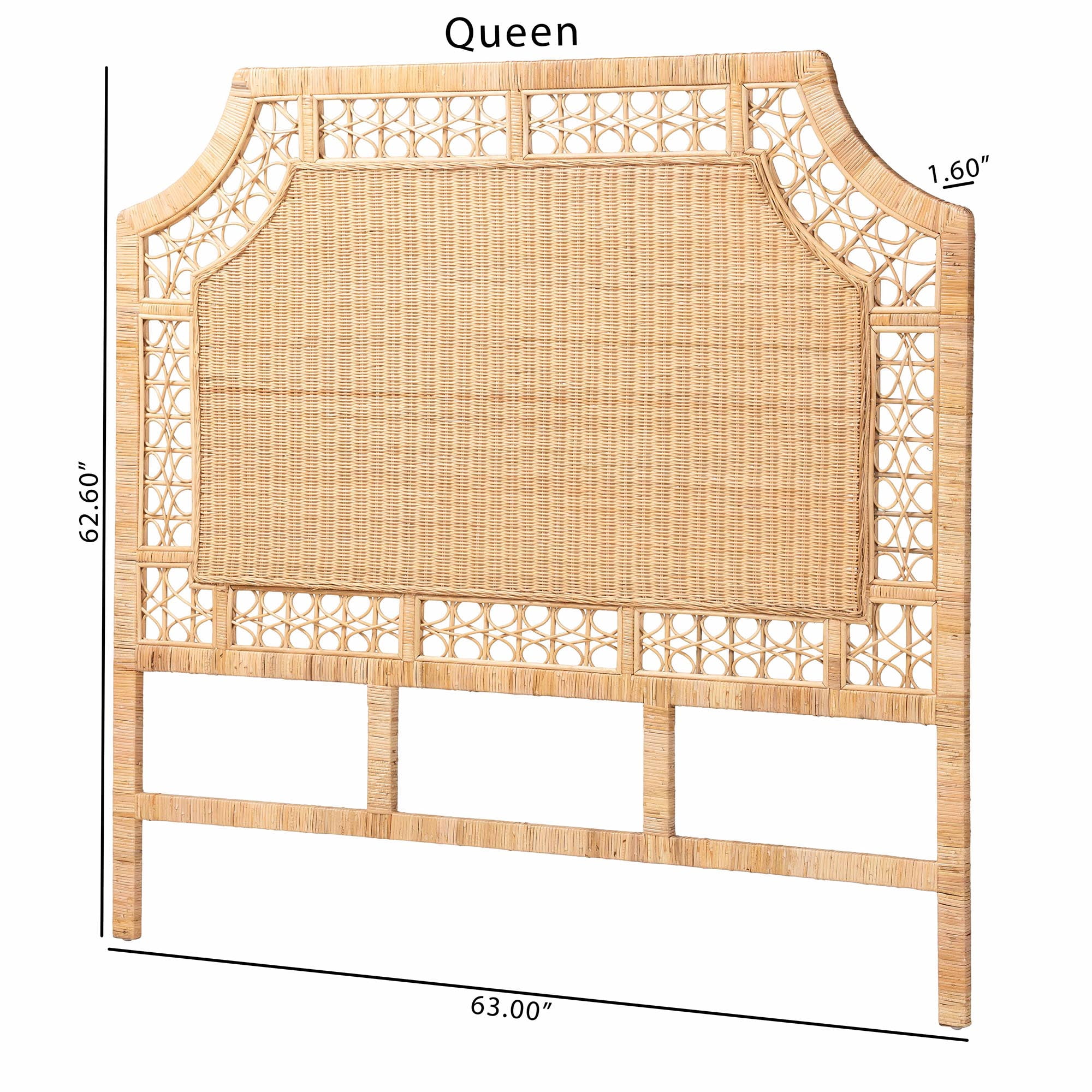 bali & pari Hekima Boho Standalone Headboard, Queen, Natural