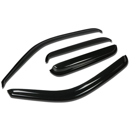 07 Gmc Sierra Power Window (For 2001 to 2007 Chevy Silverado / GMC Sierra 1st Gen Extended Cab 4pcs Window Visor Deflector (Dark Smoke) 02 03 04 05)