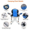 thumbnail image 5 of Foldable Camping Chair TeqHome Oversized Padded Heavy Duty Portable Quad Chair 330LBS Max Load with Carry Bag & Cup Holder Red and Gray, 5 of 10