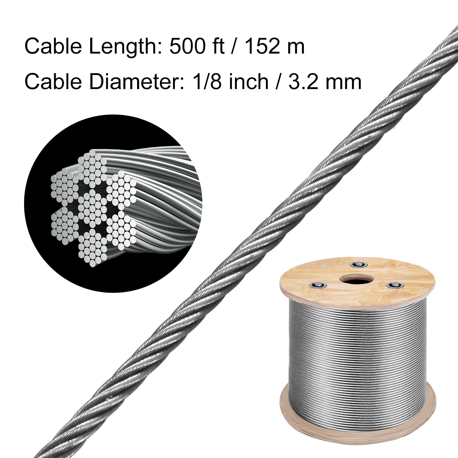 Câble Inox 5mm (Qualité 316) - 7x7 - Touret de 250m