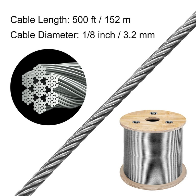 Bentism 316 Stainless Steel Cable Wire Rope 7x7 500 ft, Size: 500