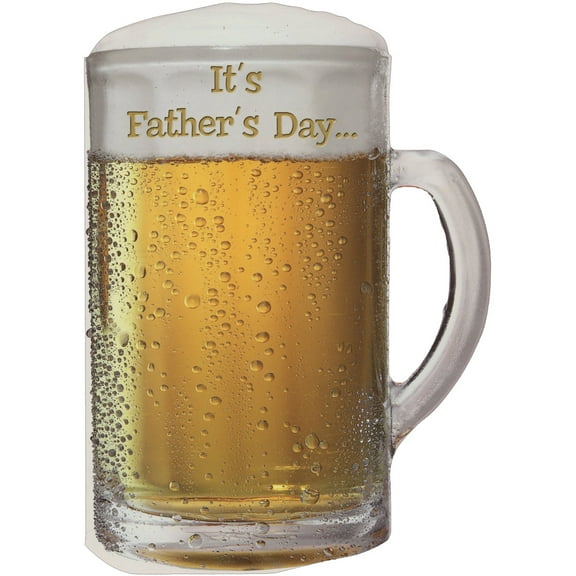 Designer Greetings Die Cut Beer Mug with White Foam on Top Humorous / Funny Father's Day Card