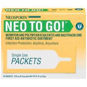 Warner Lambert Neosporin Neo To Go! First Aid Antibiotic Ointment, 10 ea