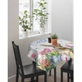 thumbnail image 4 of Easter Suqare Tablecloth - 60 x 60 Inch, Pink Tulip Flowers Spring Watercolor Bunny Floral Waterproof & StainResistant Tablecloth, Washable Oil-proof Table Cover for Dining/Party/Wedding/Buffet, 4 of 9