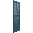 thumbnail image 4 of Ekena Millwork 14 1/2"W x 38"H Lifetime Vinyl, TailorMade Cathedral Top Center Mullion, Open Louver Shutters, w/Shutter-Loks (Per Pair), Classic Blue, 4 of 7