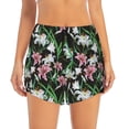 thumbnail image 2 of Sigee Lilies Flowers for Women's Athletic Shorts High Waisted Running Shorts Pocket Sporty Short Gym Elastic Workout ShortsMedium, 2 of 9