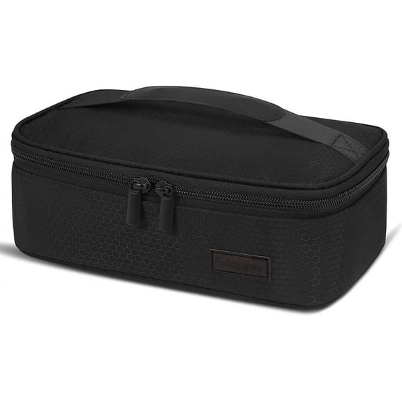 Gloppie Small Lunch Bag for Men Women Insulated Lunch Box Mini Lunchbox Portable Lunch Cooler Bag Adult Lunch Pail Petty Food Containers Reusable Snack Bag Loncheras Para Hombres Black